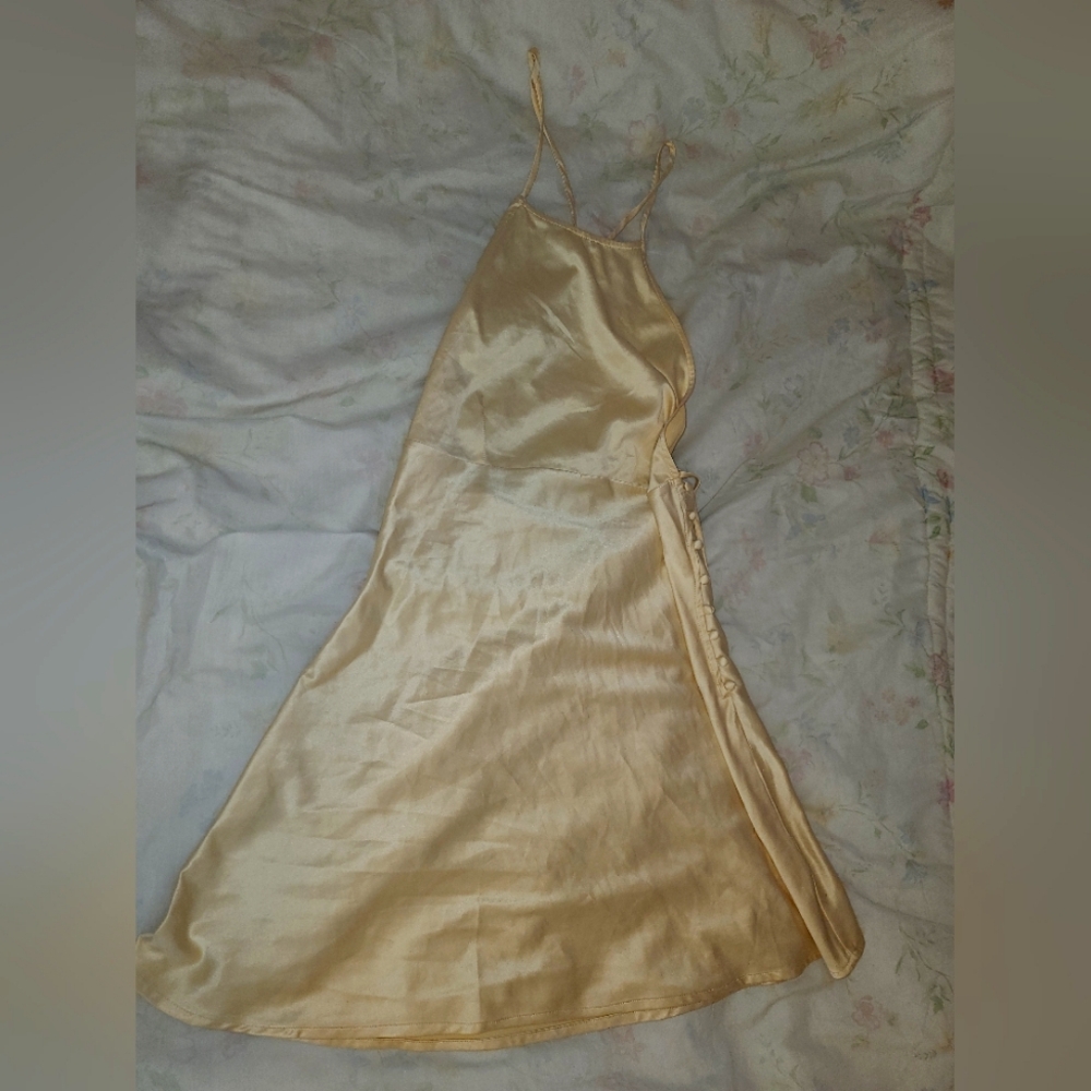 French Vanilla Satin Dress Mini Basic